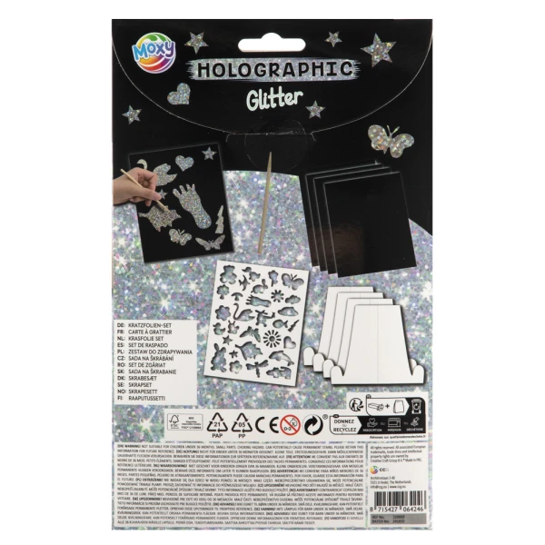 SCRATCH PAPER A5 GLITTER/RAINBOW - 2 DESIGNS