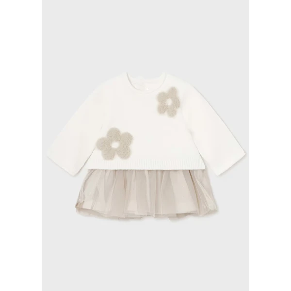 MAYORAL DRESS TULLE COMBINED IVORY