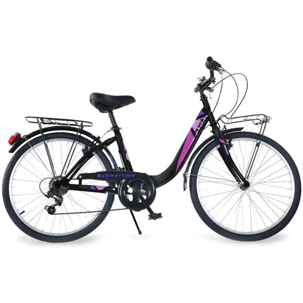 DINO BIKES BICYCLE 24\'\' CITY SUMMERTIME VENERE 6V BLACK