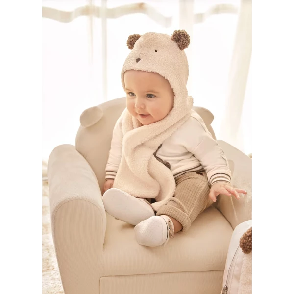 MAYORAL SET BEANIE SCARF BEIGE