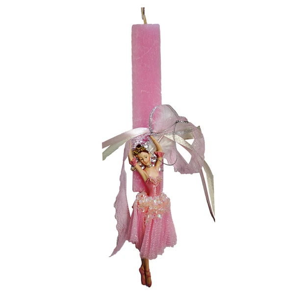 UNIKER HANDMADE CANDLE LIGHT PINK BALLERINA WHITE-PINK