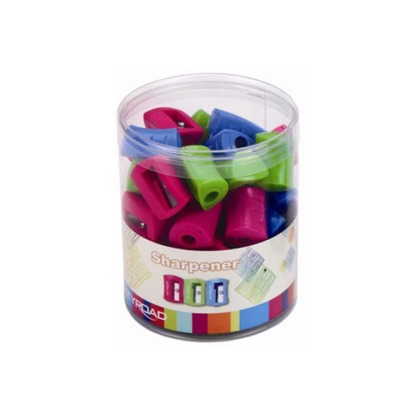 KEY ROAD PLASTIC COLORED SINGLE SHARPENER - 3 COLOURS