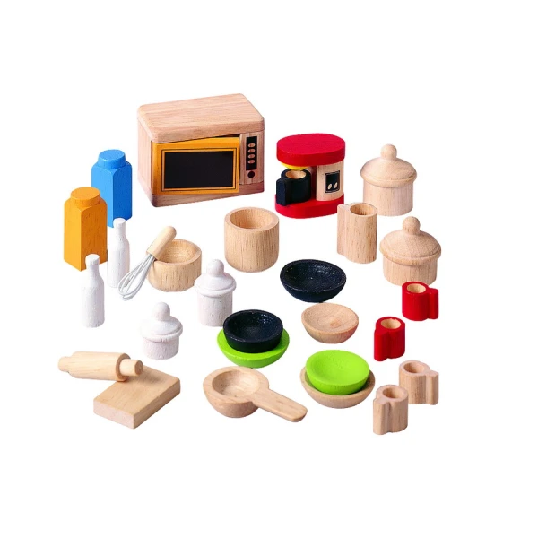 WOODEN GAME PLAN TOYS - ACC. FOR KITCHEN & TABLEWARE