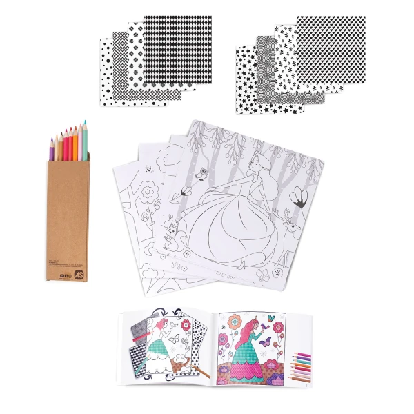 AS ART COLOR PENCILS PRINCESSES FOR AGES 4+