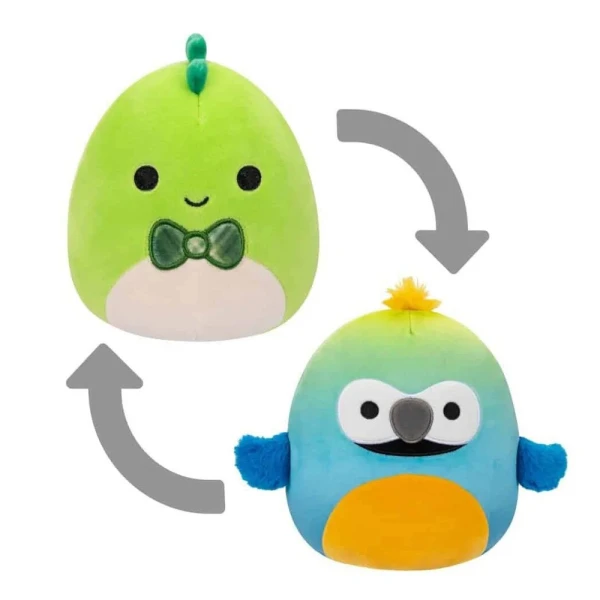SQUISHMALLOWS FLIPMALLOWS PLUSH 13 cm - W3 DANNY & BAPTISE, DINOSAUR-MACAU