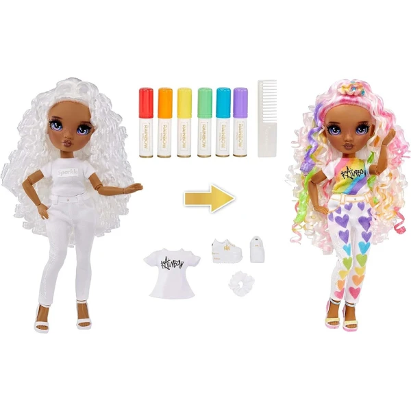 RAINBOW HIGH DOLL SET PAINTING PURPLE EYES