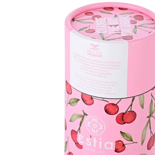 ESTIA HOME ART ΘΕΡΜΟΣ TRAVEL FLASK  500ml - CHERRY ROSE