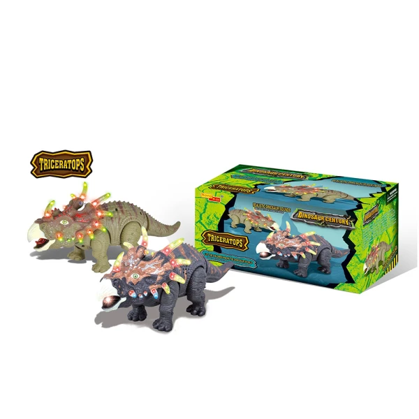BATTERY OPERATED DINOSAUR WITH SOUNDS AND LIGHT - 2 COLOURS
