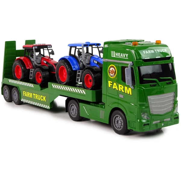 2 TRACTORS TRANSPORT TRUCK WITH SOUNDS AND LIGHTS