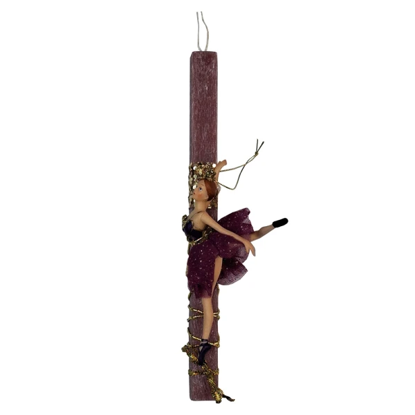 UNIKER HANDMADE CANDLE BALLERINA 18 cm BORDEAUX & FUCHSIA - 2 DESIGNS