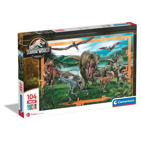 CLEMENTONI ΠΑΙΔΙΚΟ ΠΑΖΛ MAXI SUPER COLOR JURASSIC WORLD 104 ΤΜΧ