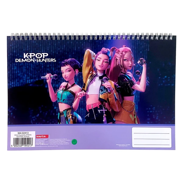 DRAWING PAD A4 SPIRAL 30 SHEETS K-POP DEMON HUNTERS