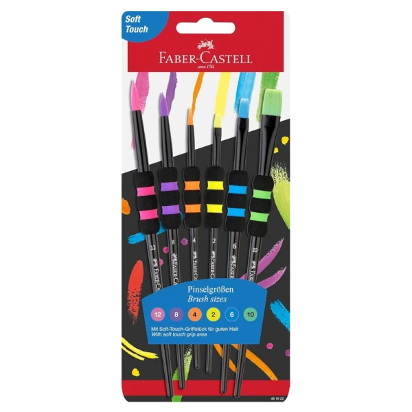 FABER CASTELL BLISTER WITH 6 BRUSHES Νο 2-4-6-8-10-12
