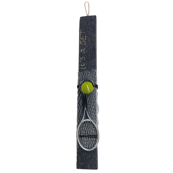 UNIKER HANDMADE CANDLE BLACK RACKET KEYCHAIN