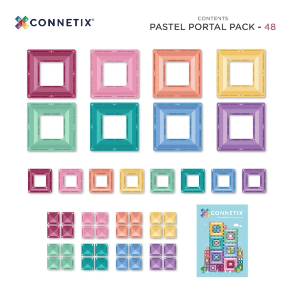 CONNETIX ΜΑΓΝΗΤΙΚΑ ΤΟΥΒΛΑΚΙΑ PASTEL PORTAL PACK 48 τεμ.
