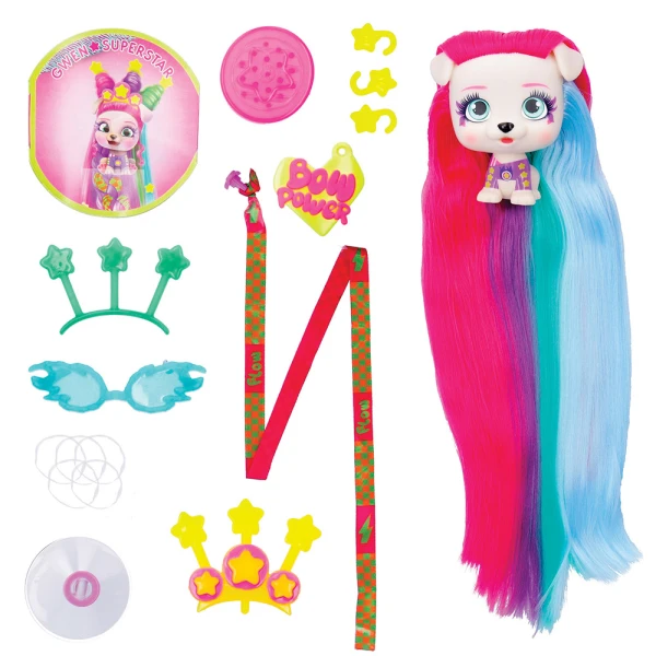 VIP PETS SERIES 3 BOW POWER COLLECTIBLE DOLL WITH EXTRA LONG HAIR - 6 DESIGNS