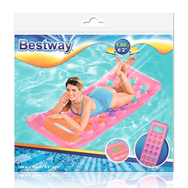 BESTWAY ΦΟΥΣΚΩΤΟ ΣΤΡΩΜΑ 188X71 εκ. FASHION LOUNGE - ΡΟΖ