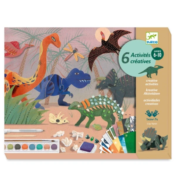 DJECO SET 6 CREATIVE ACTIVITIES DINOSAURS WORLD