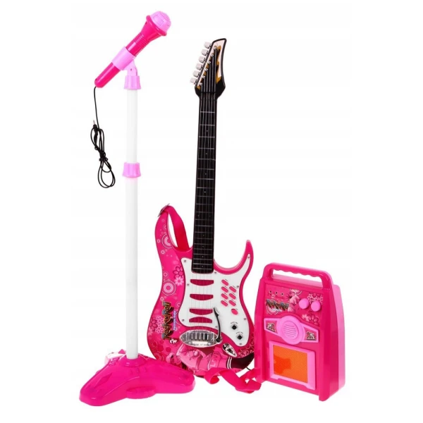 GUITAR WITH AMPLIFIER AND MICROPHONE PINK
