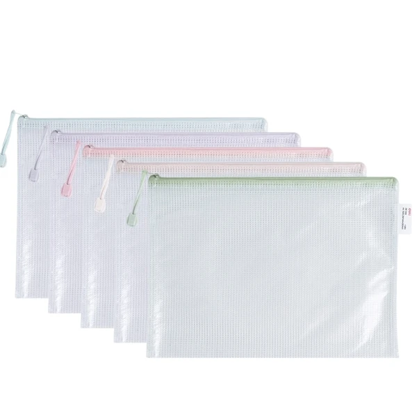 DELI COLORFUL ZIPPER PVC FOLDER A4 - 5 COLORS