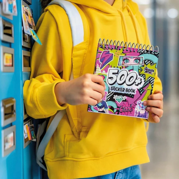 AS NOTEBOOK WITH STICKERS - 3 DESIGNS
