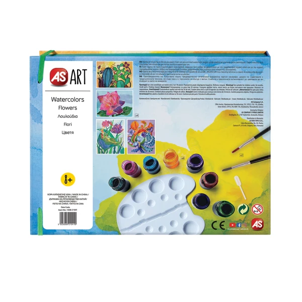 AS ART WATERCOLORS FLOWERS FOR AGES 8+