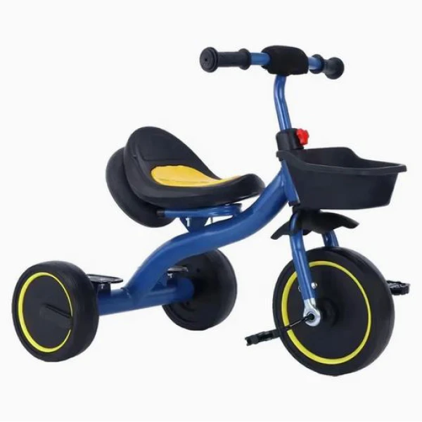 BLUE TRICYCLE WITH ILLUMINATED BACK & BELL