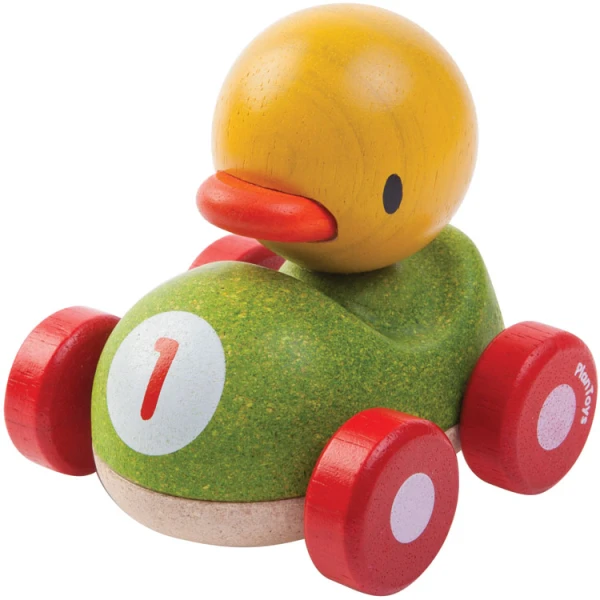 PLAN TOYS ΞΥΛΙΝΟ ΑΓΩΝΙΣΤΙΚΟ ΟΧΗΜΑ ΜΕ ΠΑΠΑΚΙ