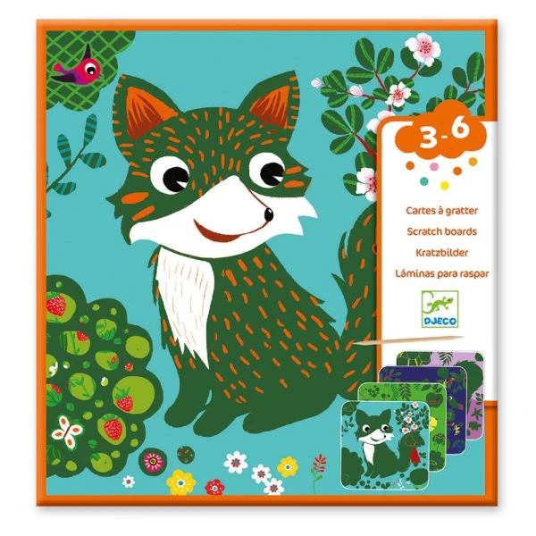 DJECO DISCOVER BY SCRATCHING THE PICTURE FOREST ANIMALS