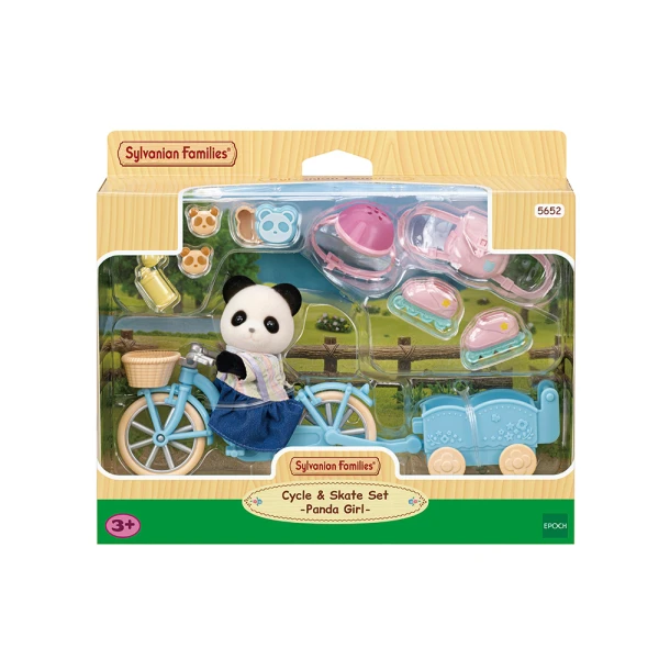 THE SYLVANIAN FAMILIES CYCLE AND SKATE SET PANDA GIRL 5652