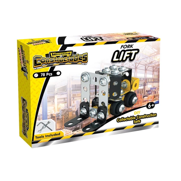CONSTRUCT IT DIY MINI FORKLIFT YELLOW 78 pcs