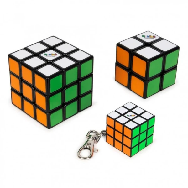 FAMILY PACK RUBIK\'S CUBE 3X3 KEYCHAIN-2X2 MINI-3X3 CLASSIC