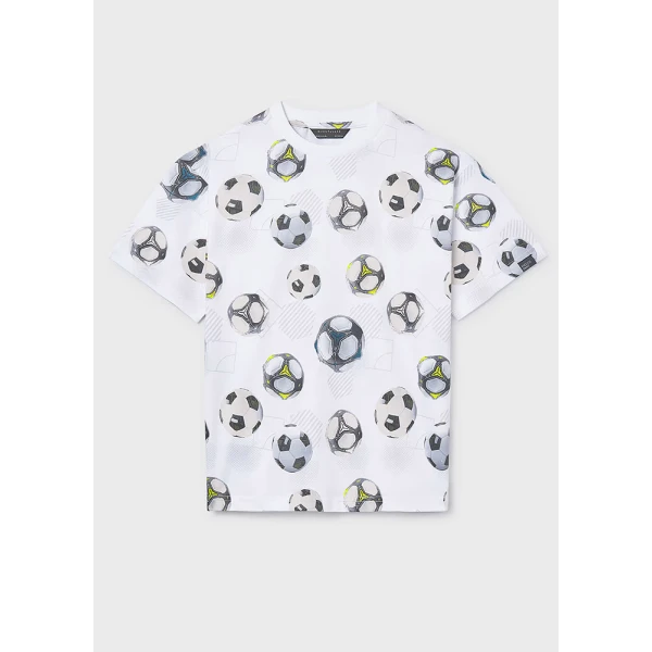 MAYORAL BLOUSE SHORT SLEEVES PRINTED WHITE 