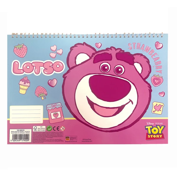 DRAWING PAD 23X33 cm 40 SHEETS AND STICKERS TOY STORY LOTSO