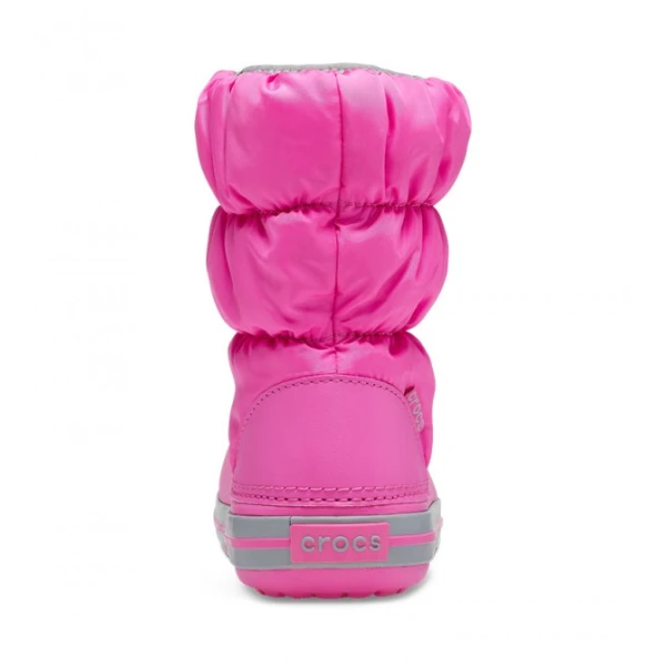 CROCS WINTER PUFF BOOT KIDS ELECTRIC PINK/LIGHT GREY 