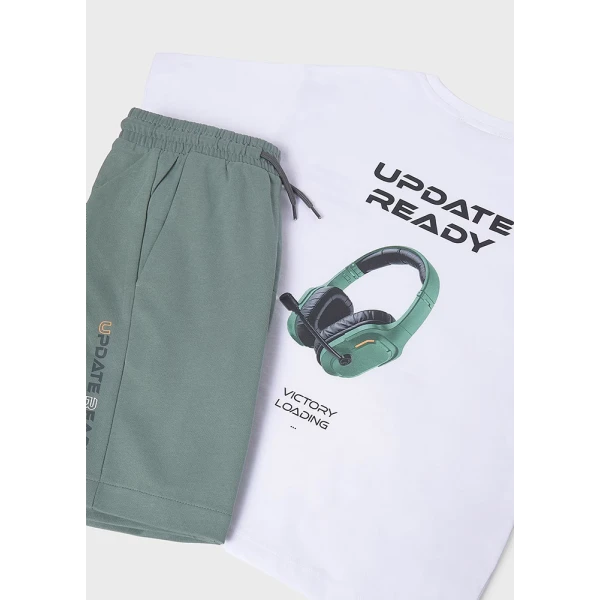 MAYORAL SET COTTON JERSEY PRINT BEHIND LIGHT GREEN