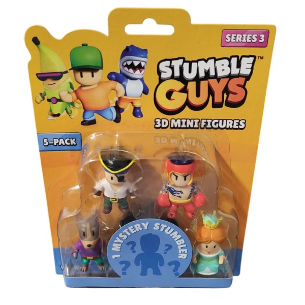 STUMBLE GUYS SERIES 3 3D MINI FIGURES 5 PACK - SEVERAL DESIGNS