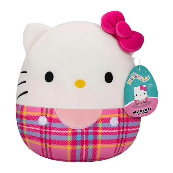 SQUISHMALLOWS SANRIO PLUSH 20 cm HELLO KITTY IN PINK PLAID