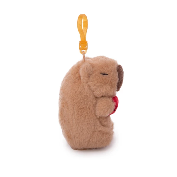 AMEK KEYCHAIN PLUSH BEIGE CAPYBARA 10 cm WITH HEART