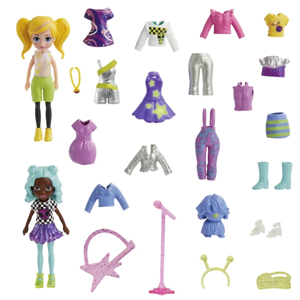 POLLY POCKET - NEW DOLL WITH FASHIONS MEGA PACK HKV97