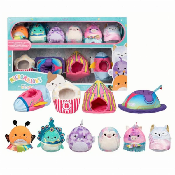 MICROMALLOWS - PLAY SET OF 10 PLUSH TOYS 6cm SQUISHMALLOWS & ACCESSORIES - LUNA PARK