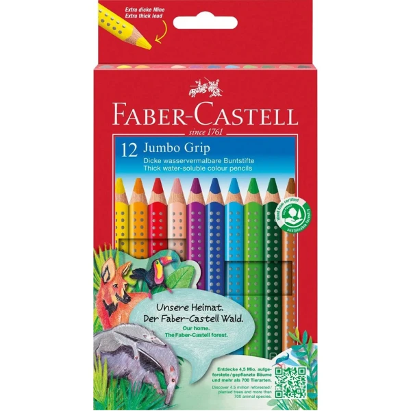 FABER-CASTELL ΞΥΛΟΜΠΟΓΙΕΣ JUMBO GRIP ΣΕΤ 12