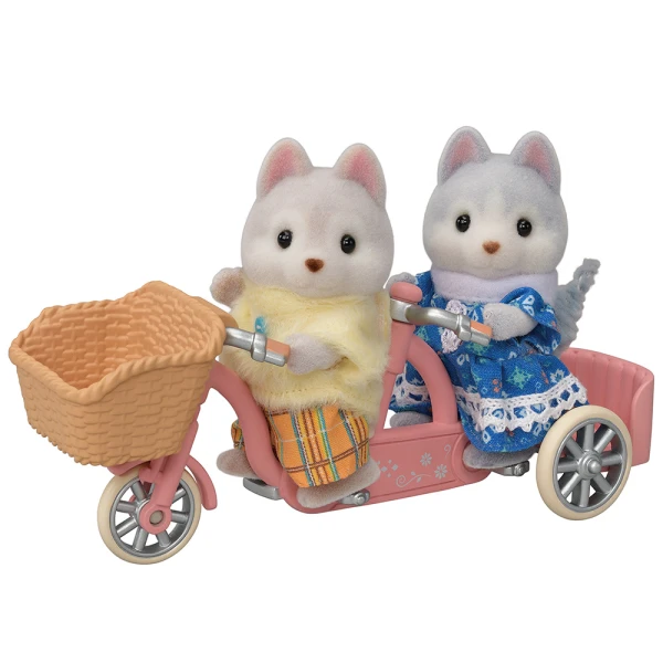 THE SYLVANIAN FAMILIES TANDEM CYCLING SET HUSKY SISTER & BROTHER 5637
