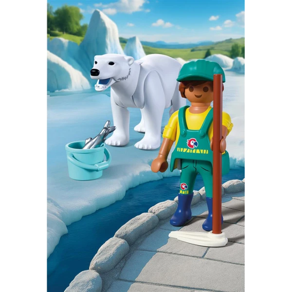 PLAYMOBIL ANIMALS & FRIENDS ZOO POLAR BEAR AND ZOOKEEPER