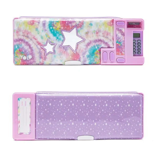 YOLO PENCILCASE RETRO WITH CALCULATOR - TIE DYE STARS