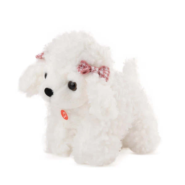 AMEK PLUSH POODLE DOG WHITE 17 cm WITH SOUND