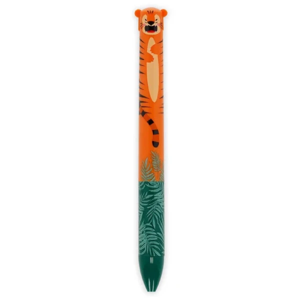 LEGAMI 2 COLOUR BALLPOINT PEN CLICK & CLACK TIGER