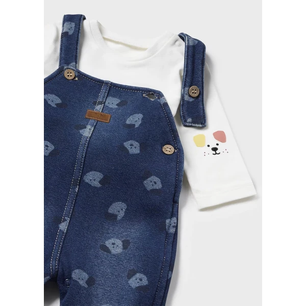 MAYORAL SET DUNGAREES SWEATER JEAN DARK