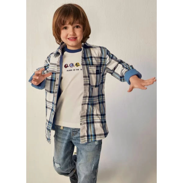MAYORAL CHECKED SHIRT ICE
