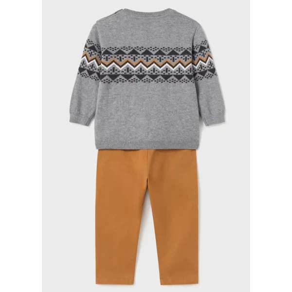 MAYORAL SET TROUSERS JERSEY INTARSIA BEIGE